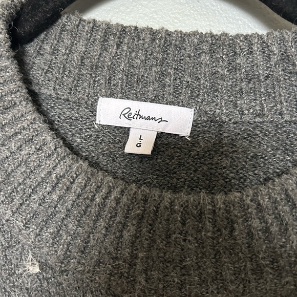 Reitmans Charcoal Sweater with Pink Embellishments - Picture 2 of 4